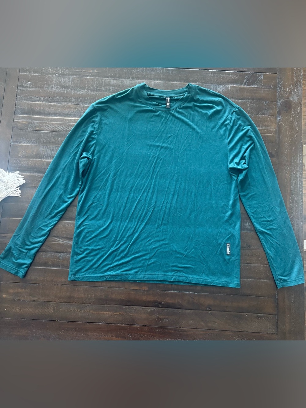 Comfrt Long Sleeve Shirt Men’s Large Teal Green Soft Stretch Casual Lounge